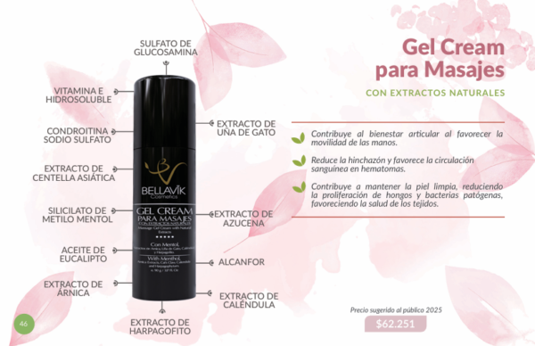 Gel Cream Para Masajes Bellavik - Imagen 2